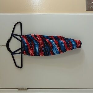 TYR Womens Freedom Flag Diamondfit Swimsuit Red White Blue Stars Stripes L/34